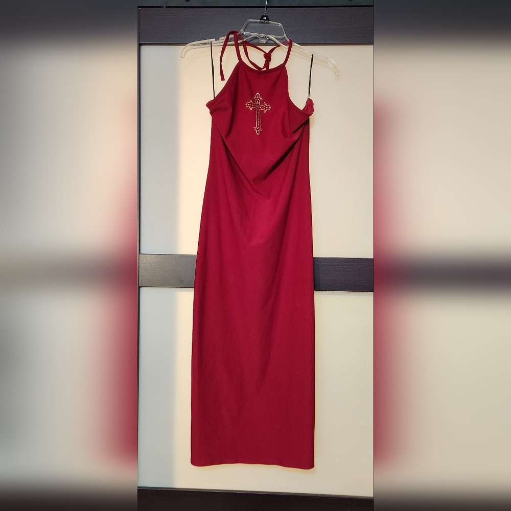 Halter Bodycon Club Red Women's Dress DM London M-L